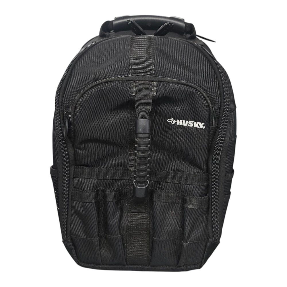 Husky 16 in. Tool Backpack Heavy Duty Storage Bag Exterior Tool Loops EUC